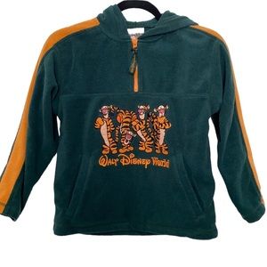 VINTAGE Tigger Disney Kids Green and Orange Pullover Fleece Sweatshirt.